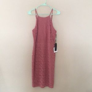 Lulus Rose Bodycon Lace Dress